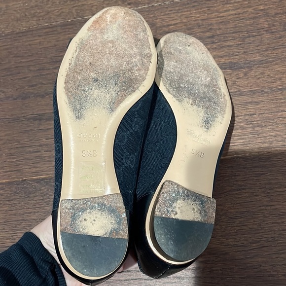 Gucci Women’s Black Canvas Banboo Ballet Flats Size 5.5 - Picture 6 of 6
